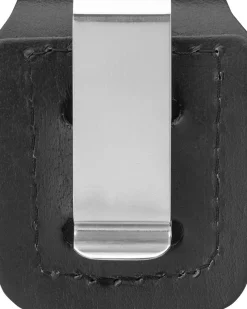 Black Leather Lighter Pouch w/Clip