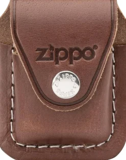 Brown Leather Lighter Pouch w/Clip