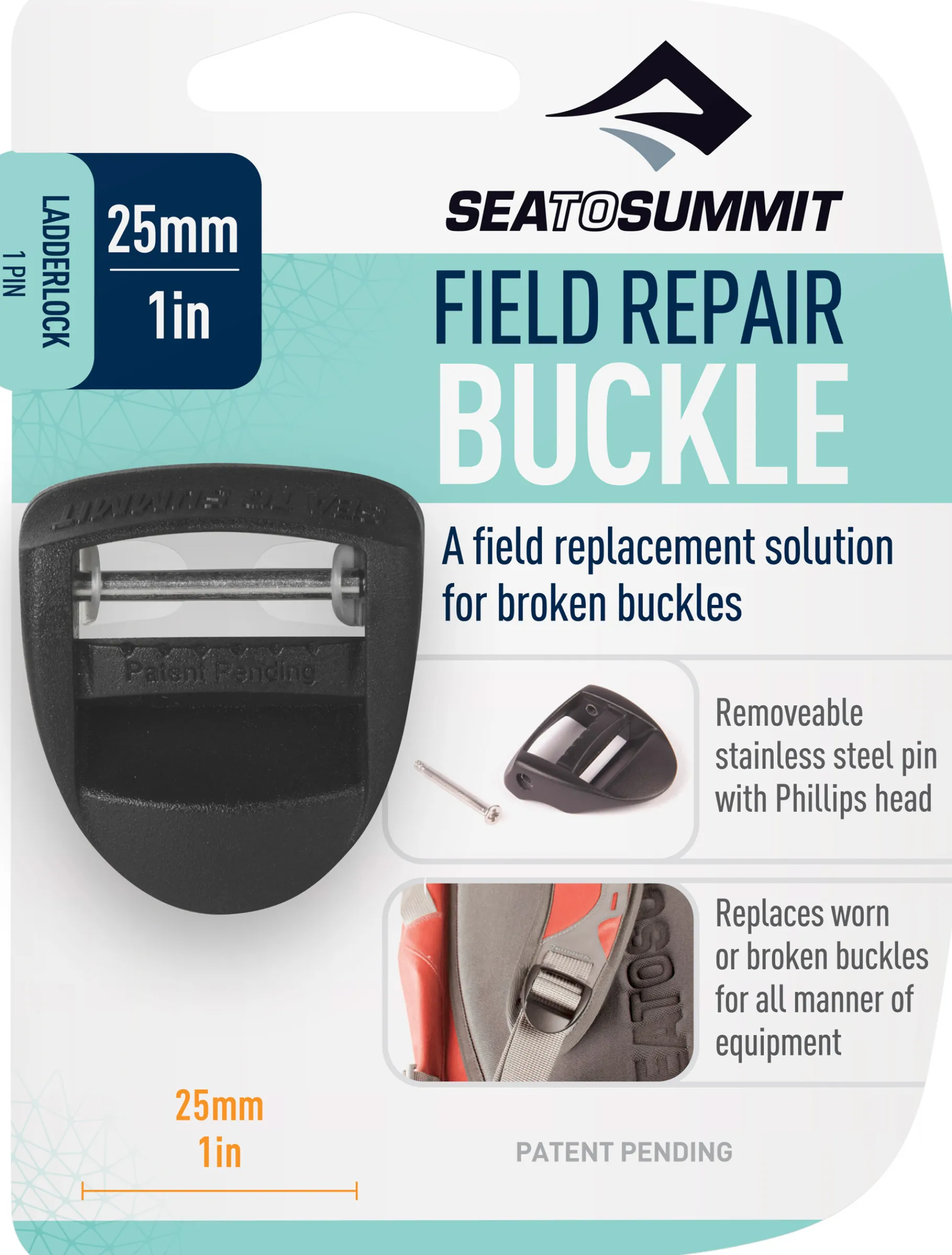 Buckle 25 mm Ladderlock, 1 Pin