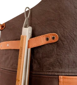 Buff Leather Apron with Cross Back Straps