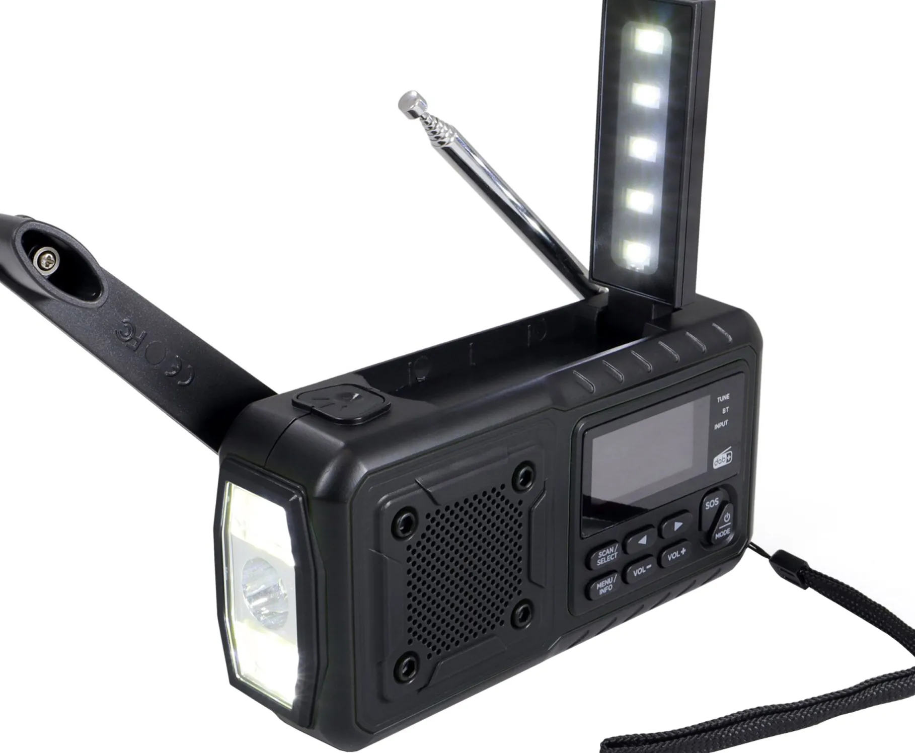 Crank Radio Multi DAB+ Nødradio med Håndsving