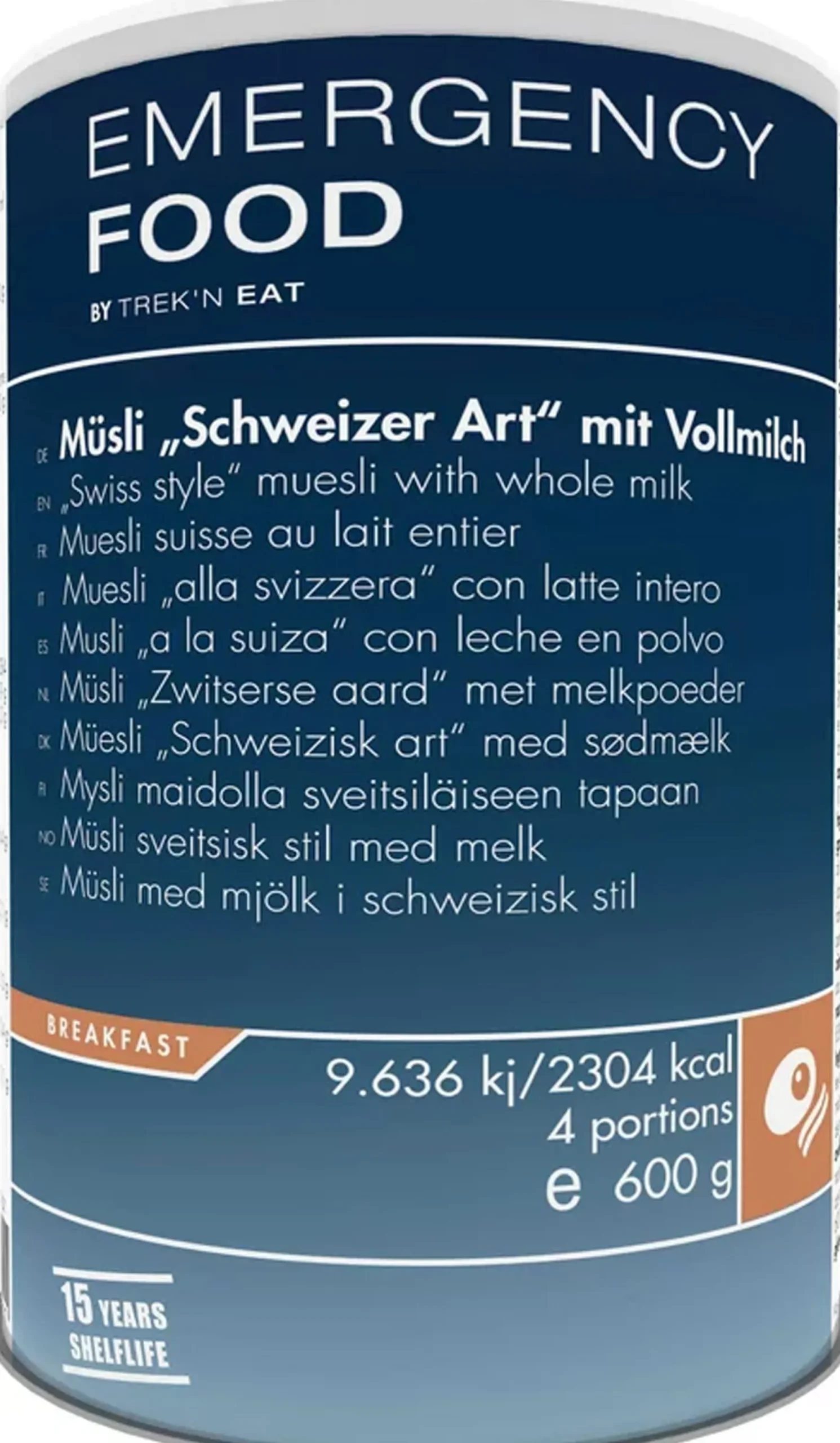 Emergency Food Swiss Muesli with Whole Milk, 4 portioner