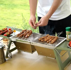 Fastfold Camp Table Charcoal BBQ Grill