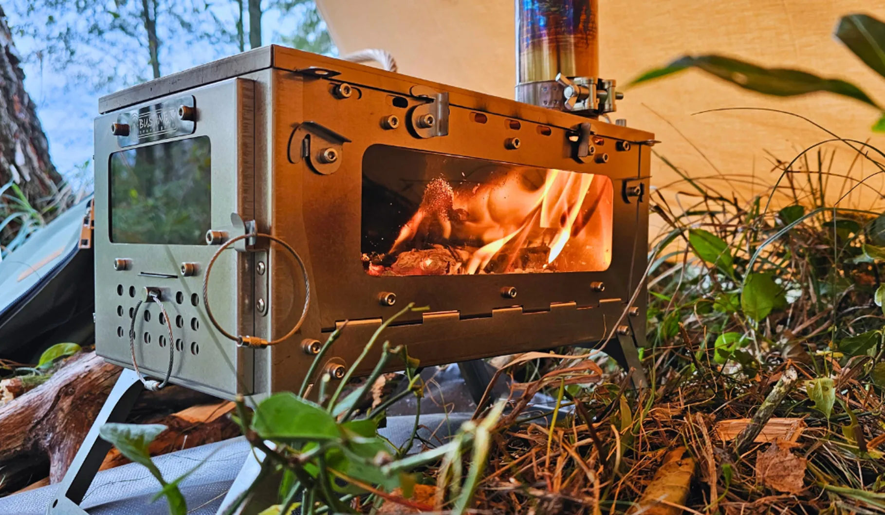Fastfold Titanium Camping Stove with 2 Windows