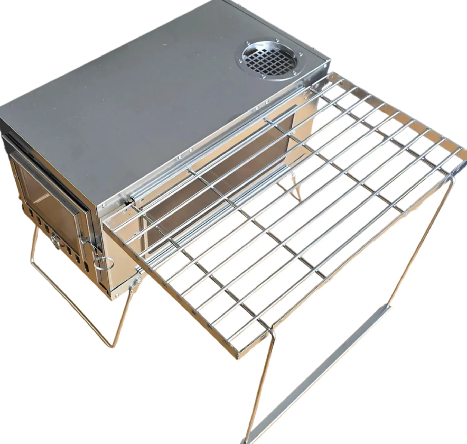 Foldable Stainless Steel Stove w/Pipe