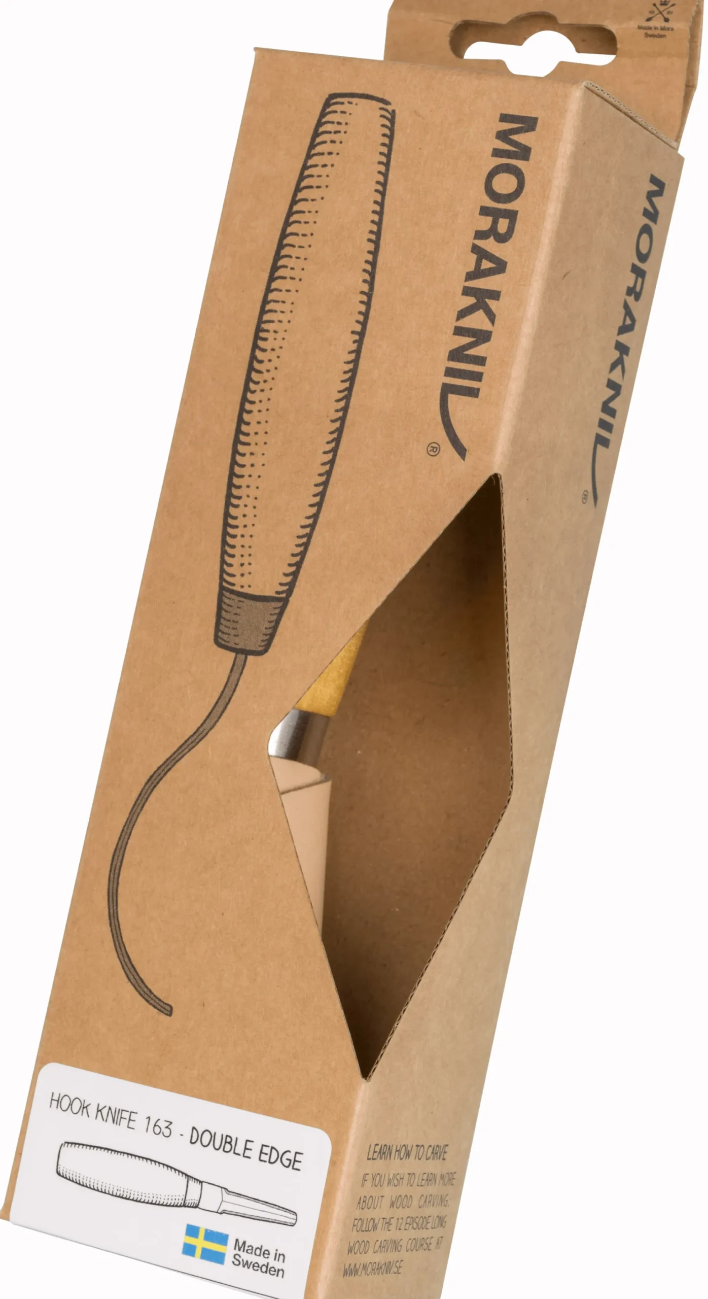 Hook Knife 163 Double Edge with Leather Sheath (S)