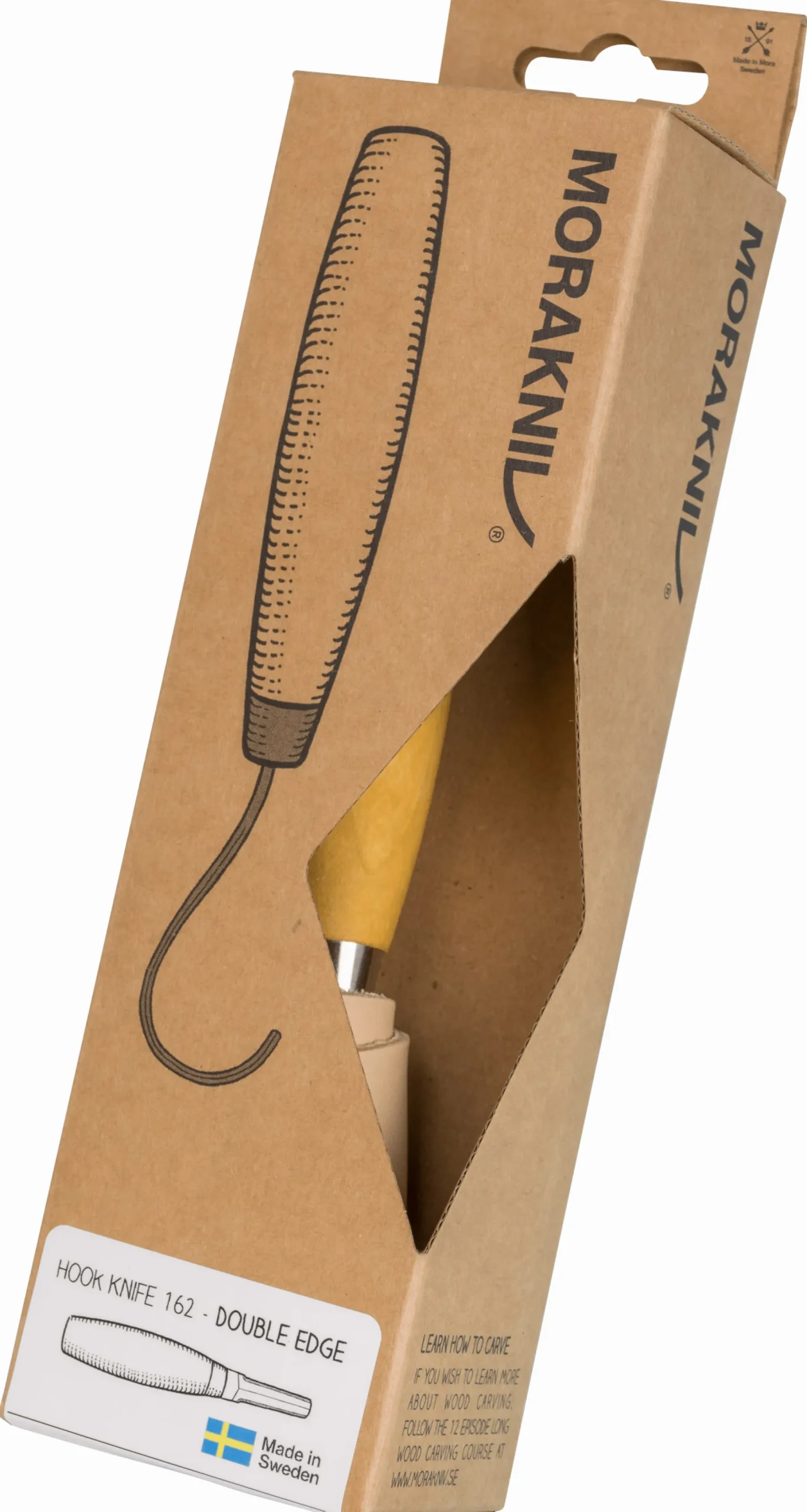 Hook Knife 162 Double Edge with Leather Sheath (S)