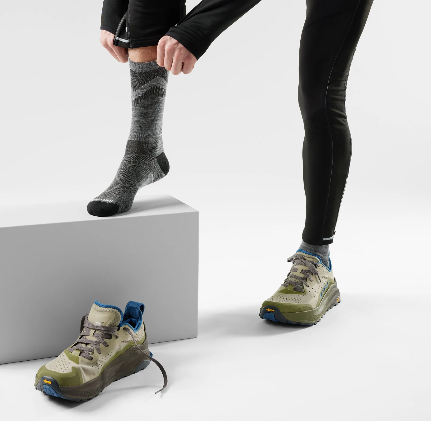 Run Zero Cushion Mid Crew Pattern Sokker
