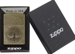 Tree of Life Antique Brass Lighter