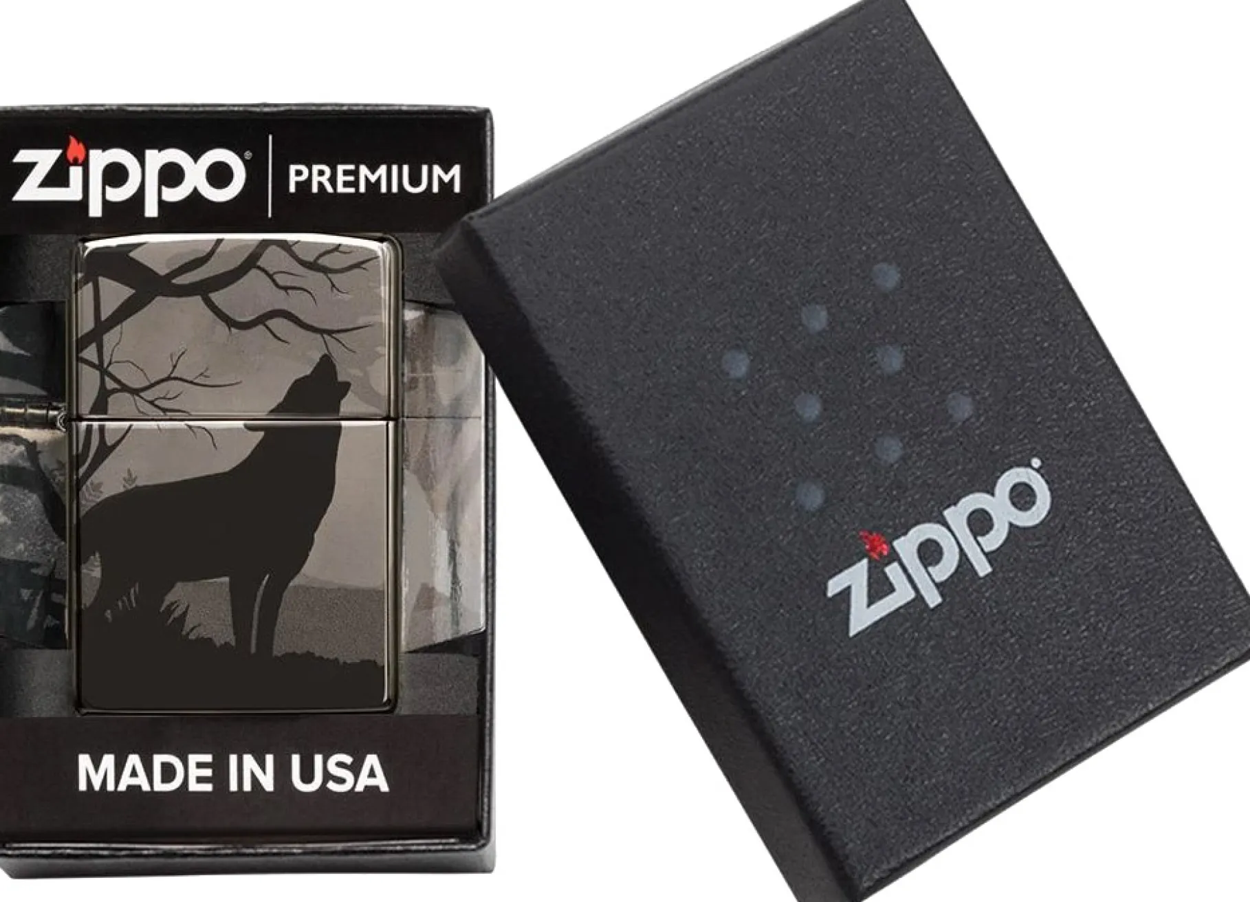 Wolves Design Black Ice Lighter